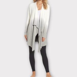 Barefoot Dreams Ombre Calypso Wrap S/M Ivory gray cardigan kimono CozyChic Lite